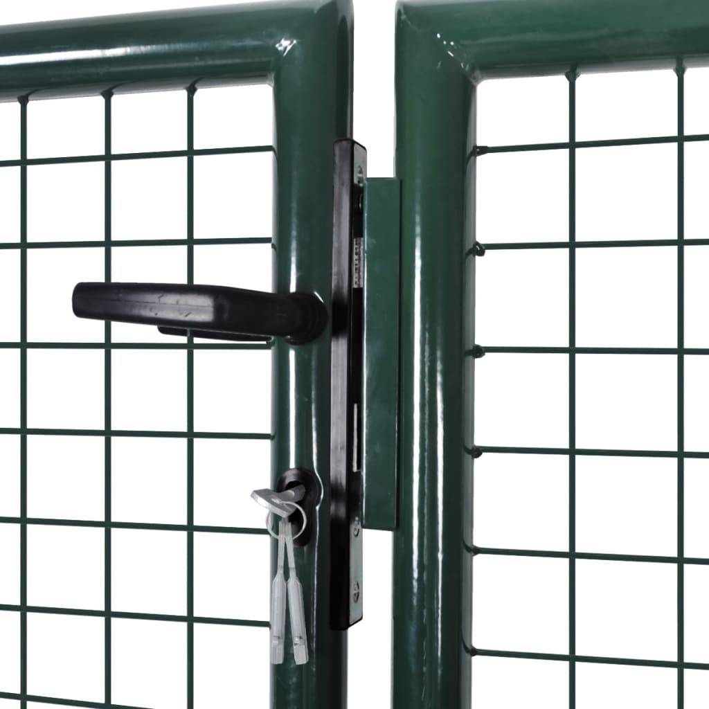 Zauntor Stahl 306 x 100 cm Grün