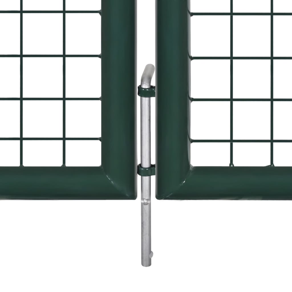 Zauntor Stahl 306 x 100 cm Grün
