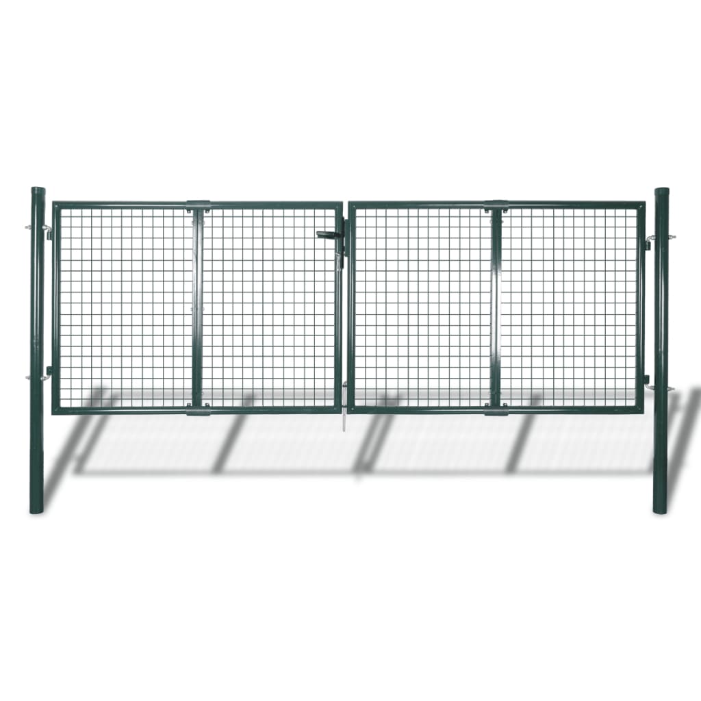 Zauntor Stahl 306 x 125 cm Grün