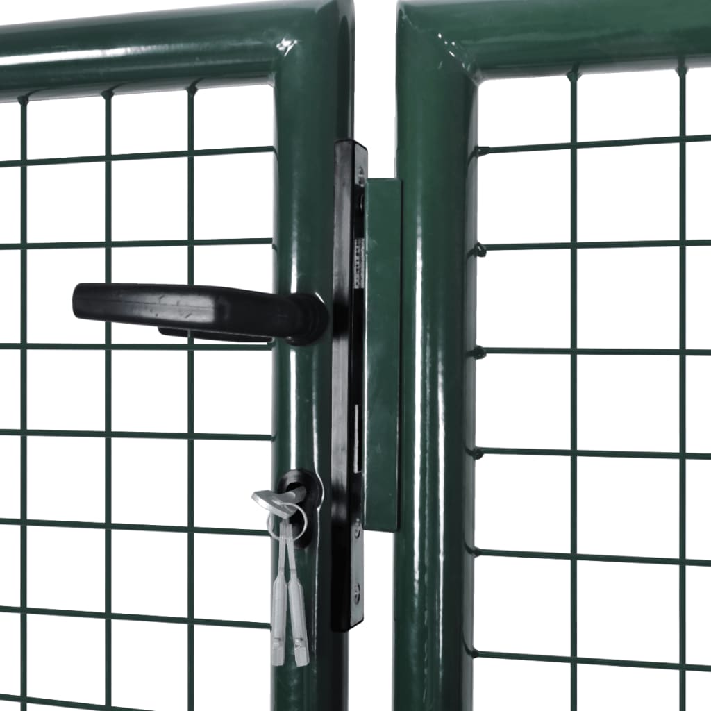 Zauntor Stahl 306 x 125 cm Grün