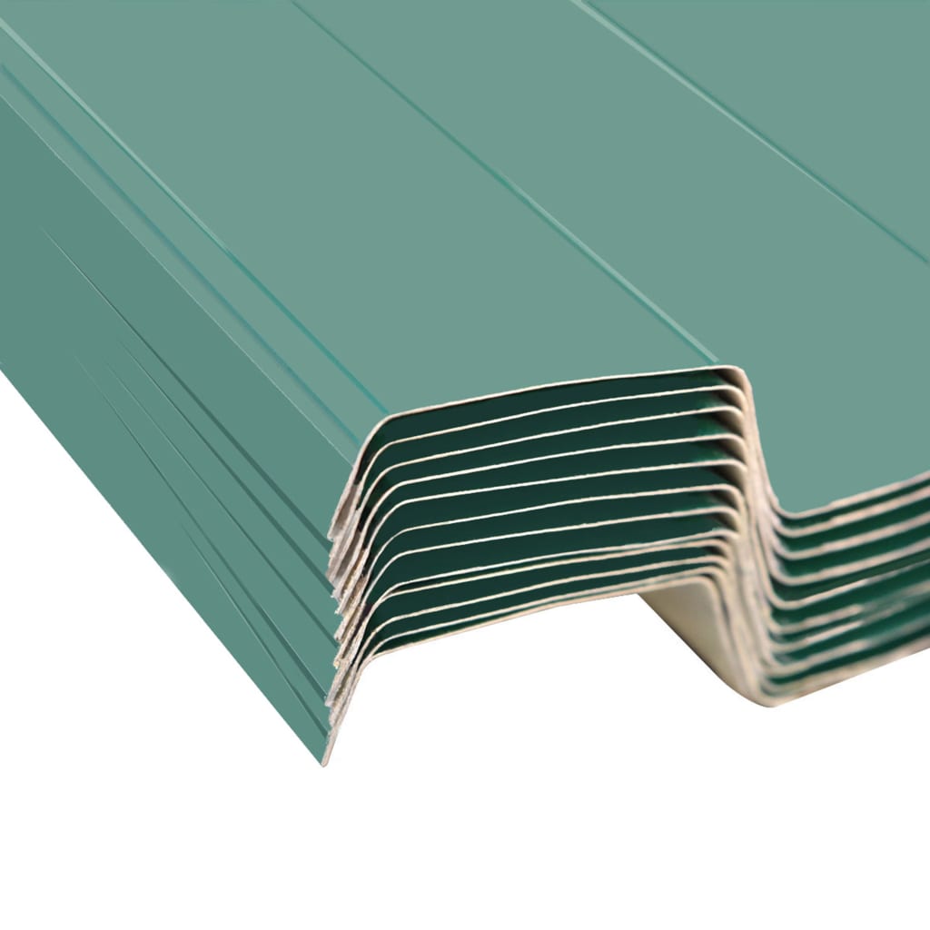 Roof Panels 12 pcs. Galvanized Steel Green