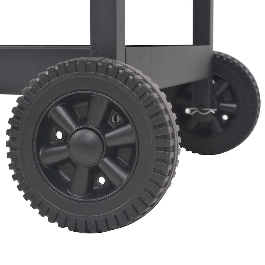 Charcoal Grill Smoker with Shelf Black