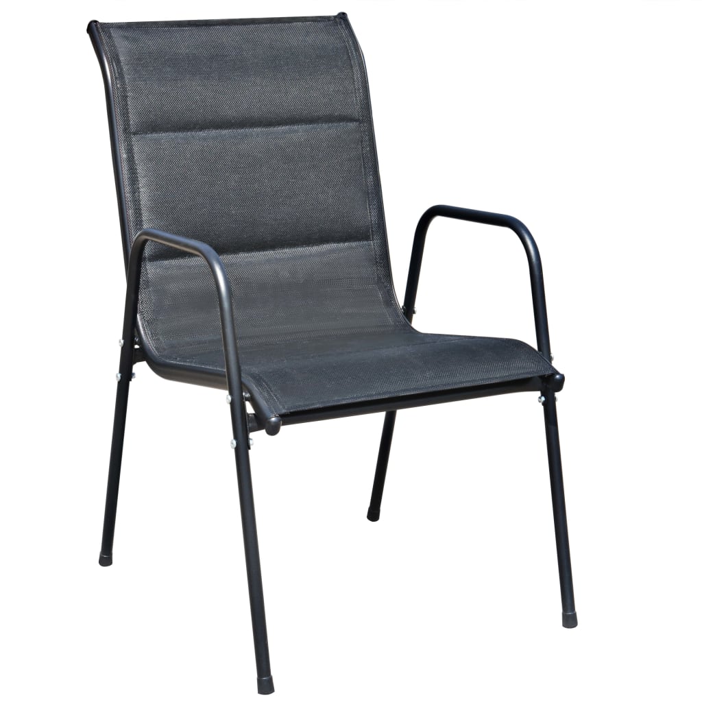 5-piece garden dining set steel black