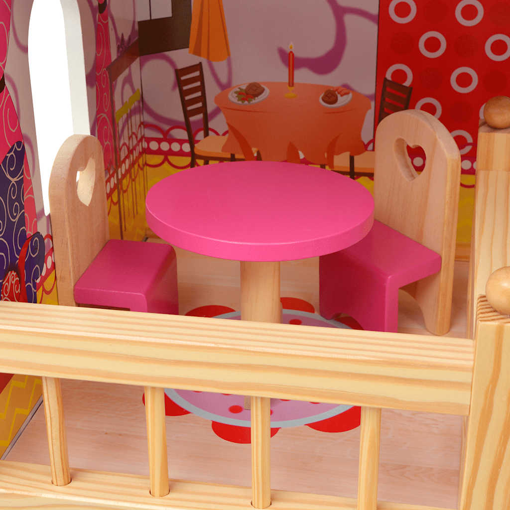 3-storey wooden dollhouse 60 x 30 x 90 cm