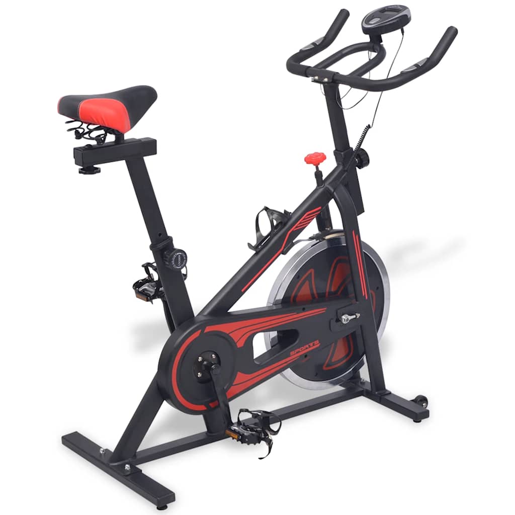 Exercise Bike with Heart Rate Monitor Black and Red