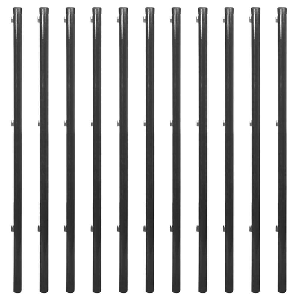 Maschendrahtzaun mit Bodenhülsen 0,8x25 m Grau