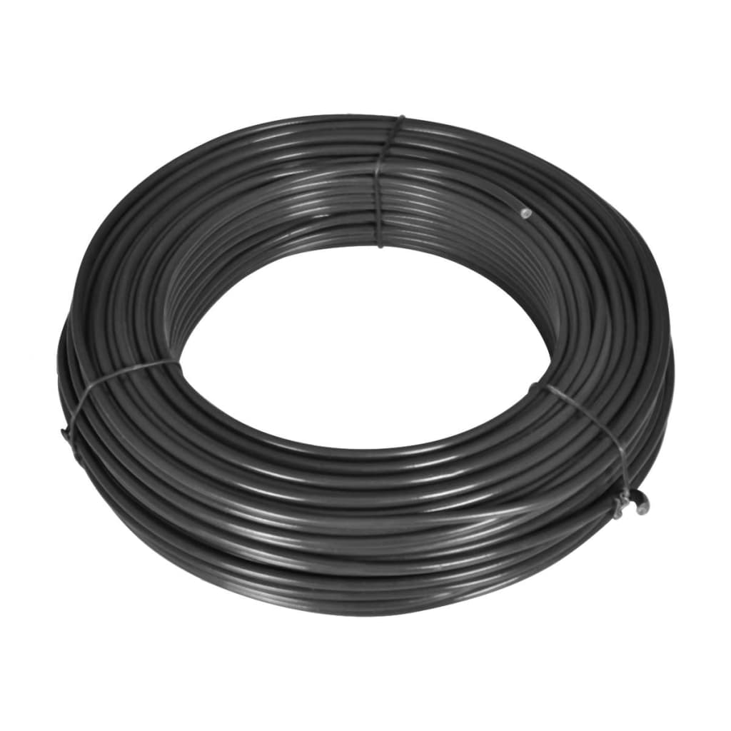 Maschendrahtzaun mit Bodenhülsen 0,8x25 m Grau