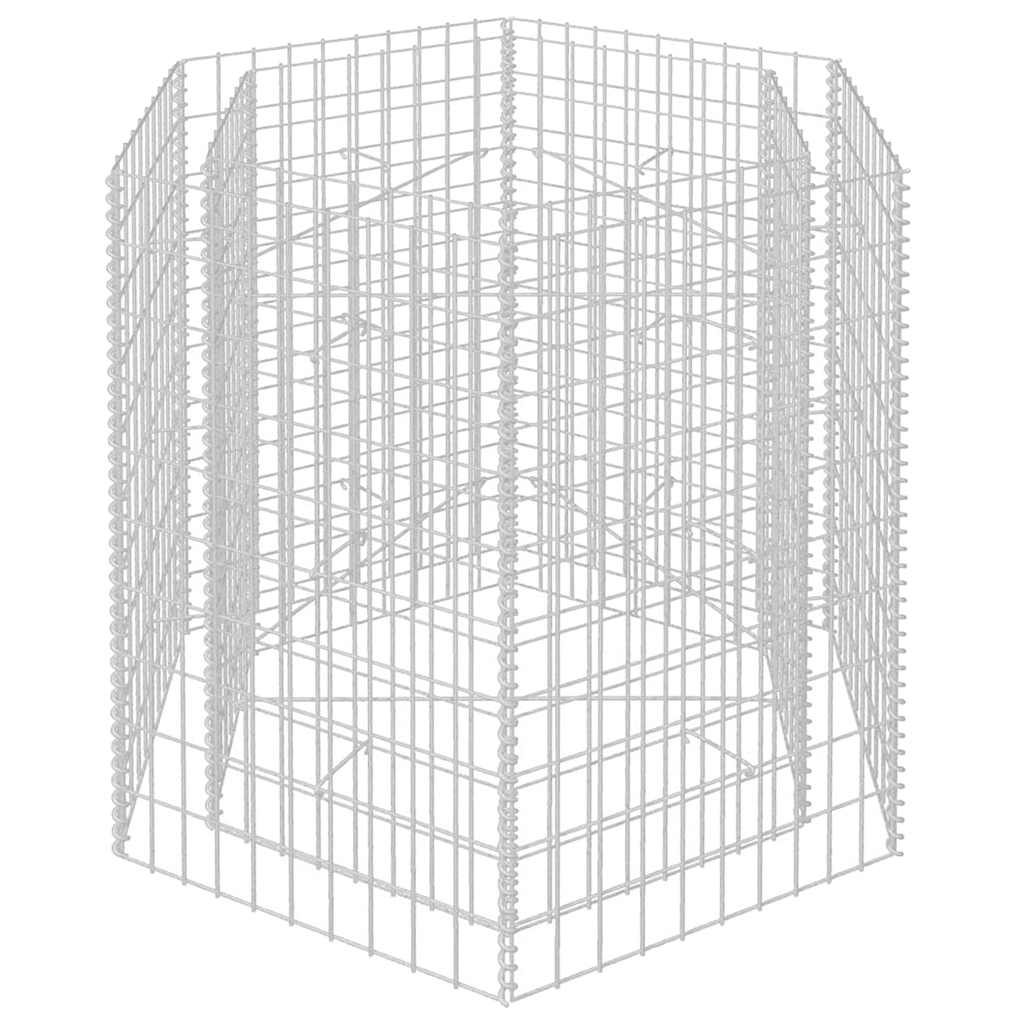 Sechseckiges Gabionen-Hochbeet 100×90×100 cm