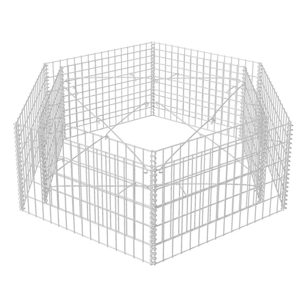 Sechseckiges Gabionen-Hochbeet 160×140×50 cm