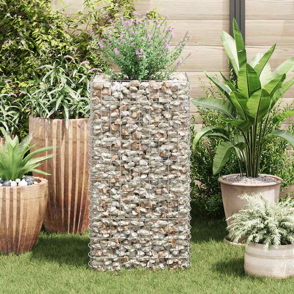 Gabionen-Hochbeet Stahl 50×50×100 cm