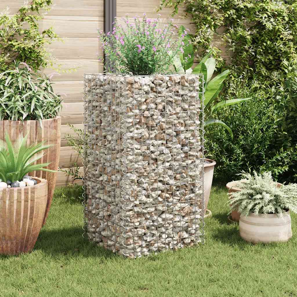 Gabionen-Hochbeet Stahl 50×50×100 cm