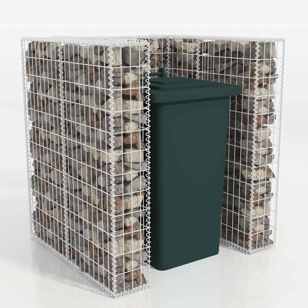Gabionen-Mülltonnenverkleidung für 1 Tonne Stahl 110x100x120cm