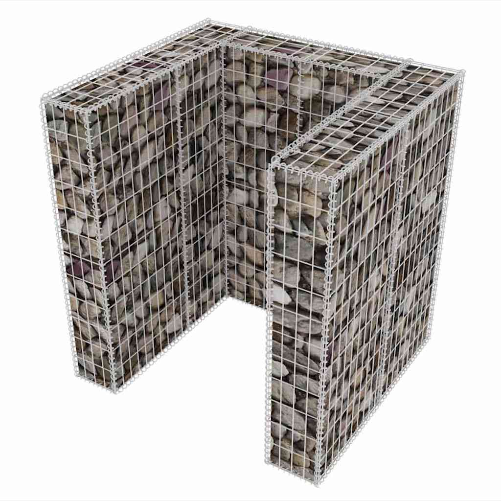 Gabionen-Mülltonnenverkleidung für 1 Tonne Stahl 110x100x120cm