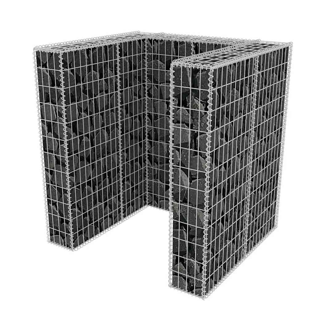 Gabionen-Mülltonnenverkleidung für 1 Tonne Stahl 110x100x120cm