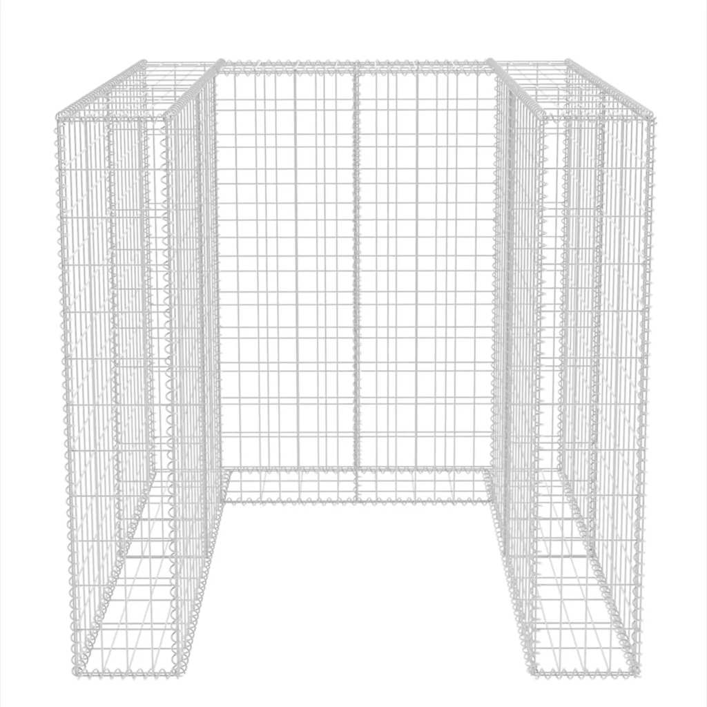 Gabionen-Mülltonnenverkleidung für 1 Tonne Stahl 110x100x120cm