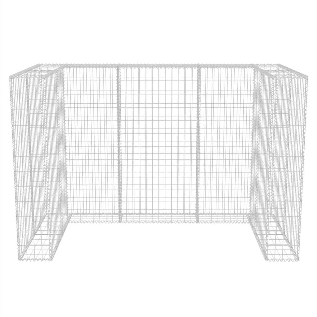 Gabionen-Mülltonnenverkleidung für 2 Tonnen Stahl 180x100x120cm
