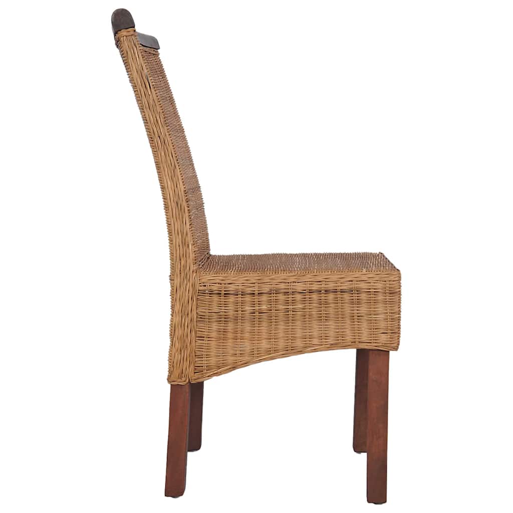 Esszimmerstühle 2 Stk. Braun Natürliches Rattan