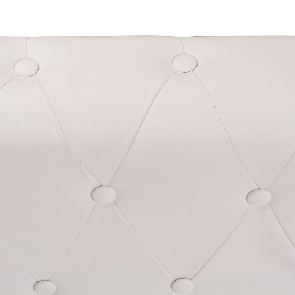 Chesterfield-Ecksofa 6-Sitzer Kunstleder Weiß