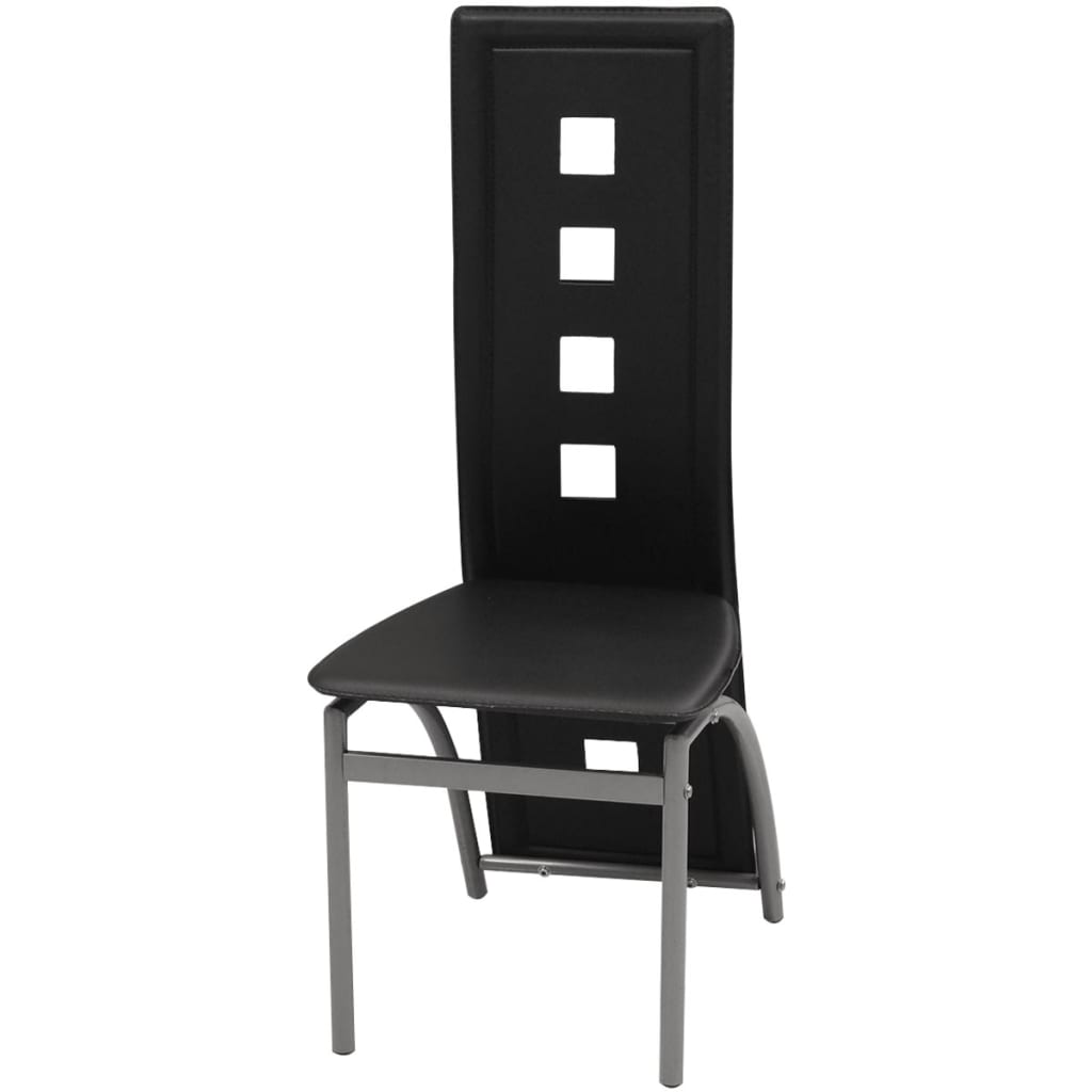 Dining Chairs 4 pcs. Black Faux Leather