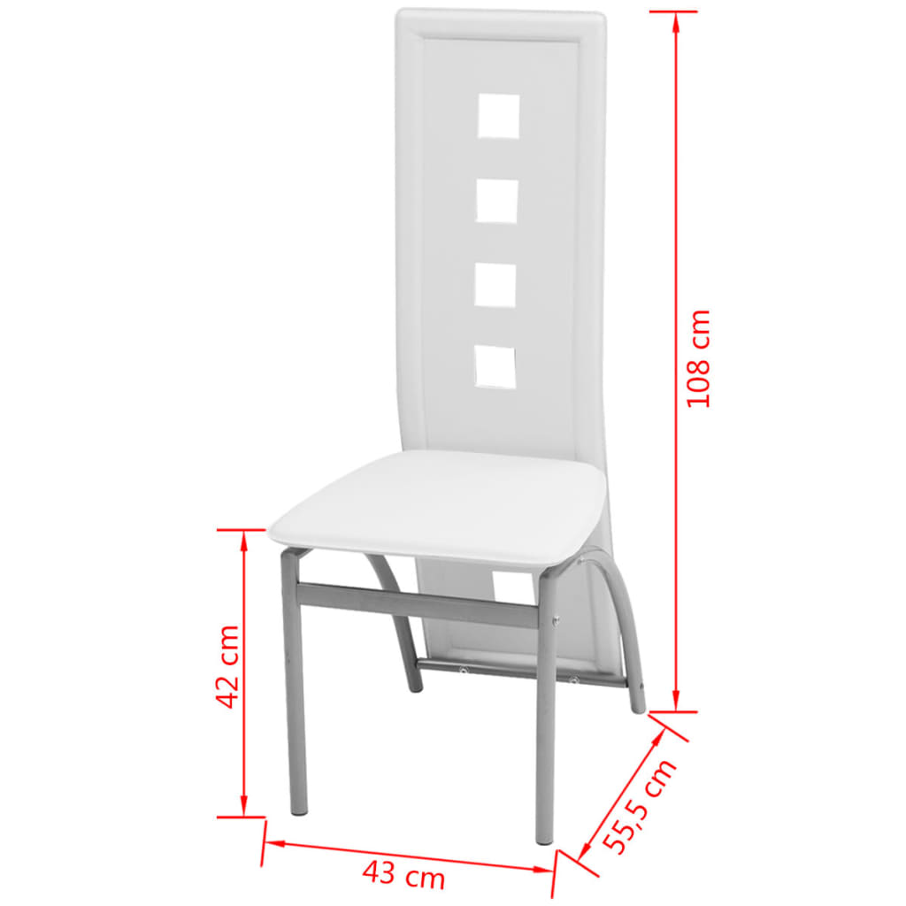 Dining Chairs 2 pcs. White Faux Leather