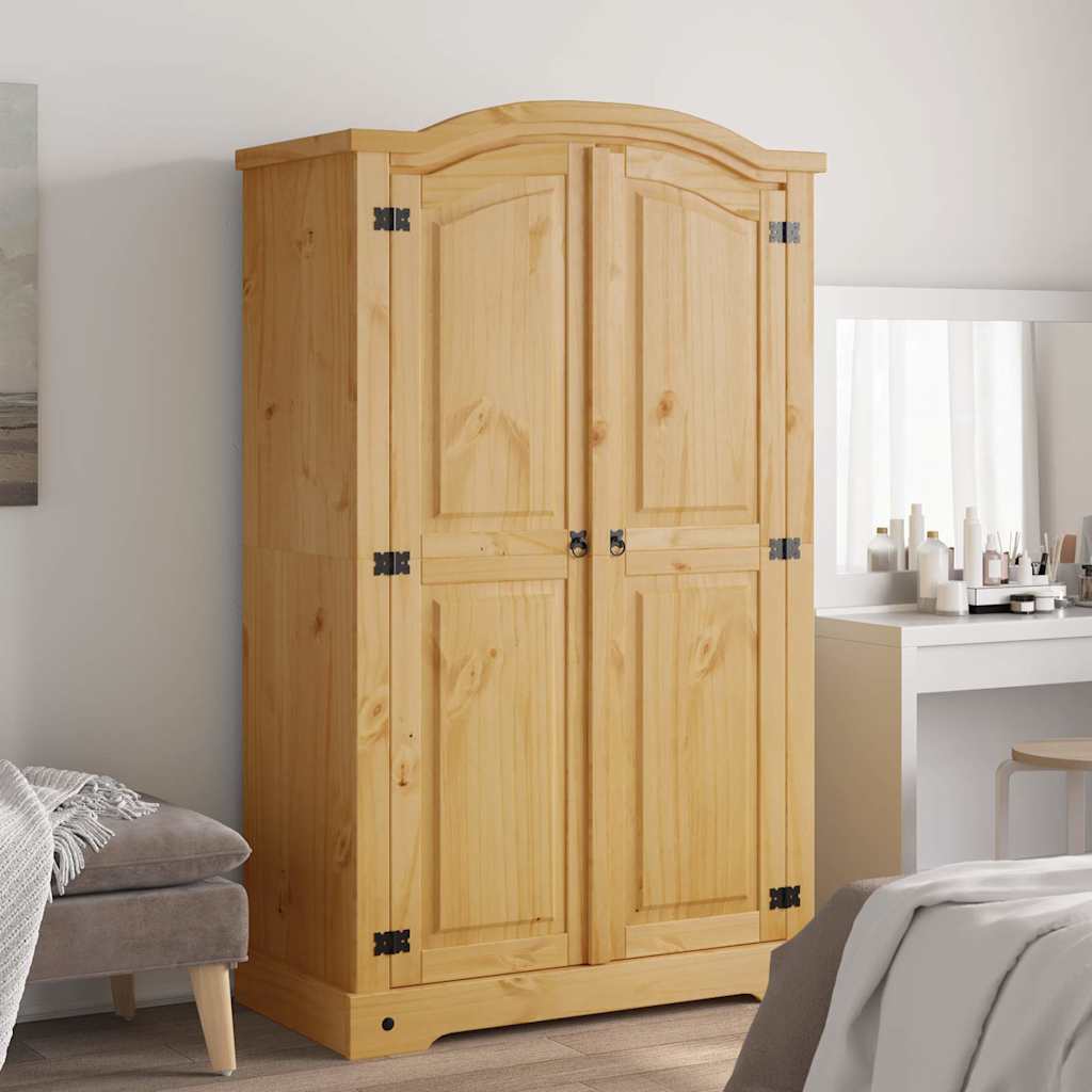 Kleiderschrank Mexiko-Stil Kiefernholz 2 Türen