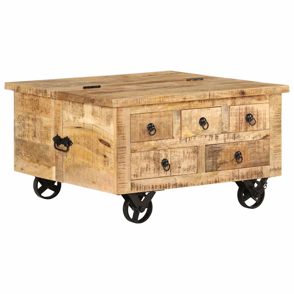 Couchtisch Raues Mangoholz 70x70x40 cm