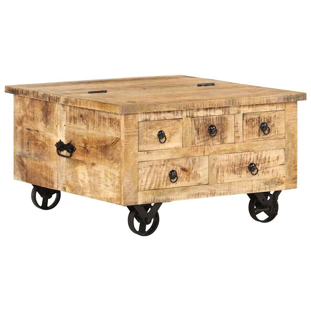 Couchtisch Raues Mangoholz 70x70x40 cm