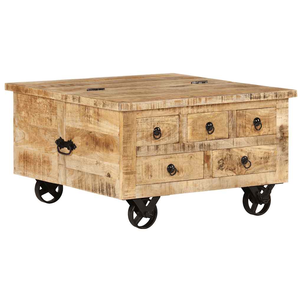 Couchtisch Raues Mangoholz 70x70x40 cm
