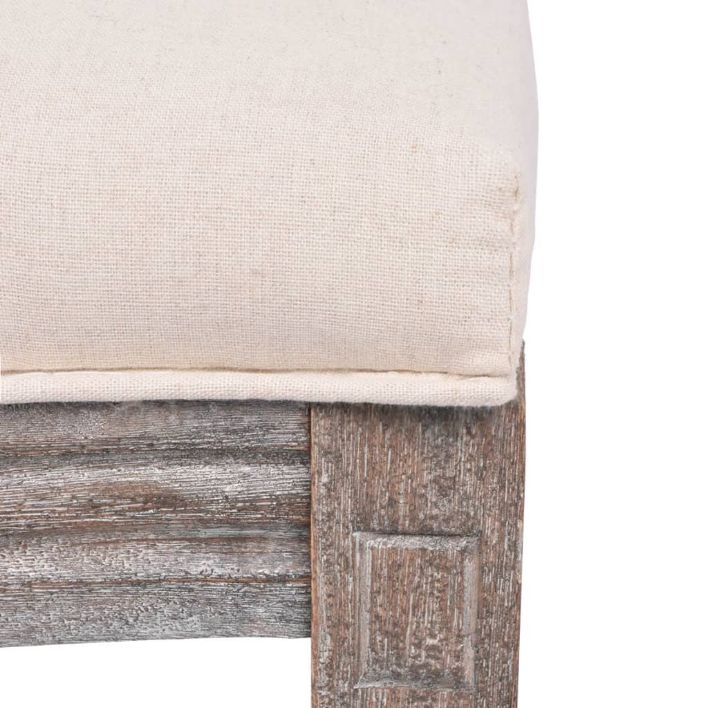 Dining Chairs 2 pcs. Cream Fabric