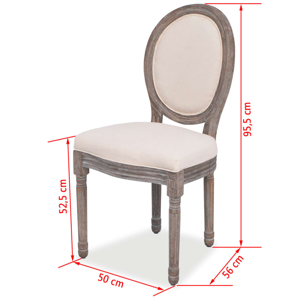 Dining Chairs 2 pcs. Cream Fabric