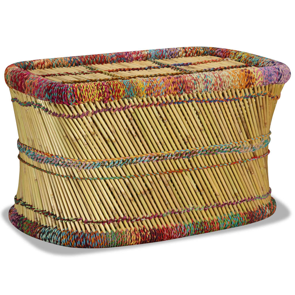 Couchtisch Bambus mit Chindi-Details Mehrfarbig