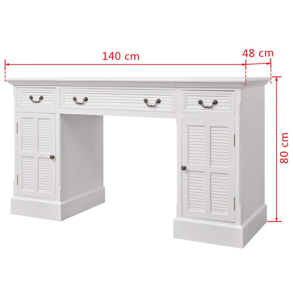 Desk Secretary White 140 x 48 x 80 cm