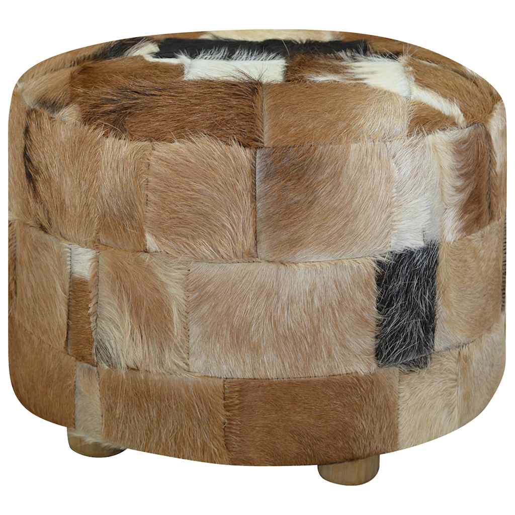 Hocker Ziegenleder Rund 50x50x45 cm