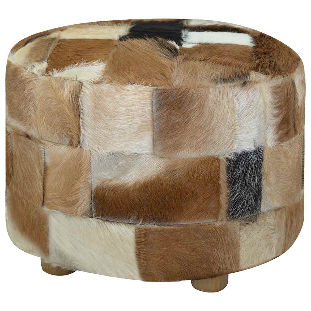 Hocker Ziegenleder Rund 50x50x45 cm