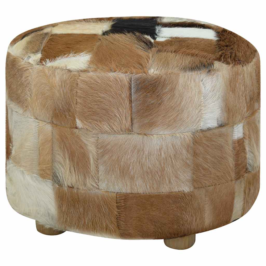 Hocker Ziegenleder Rund 50x50x45 cm