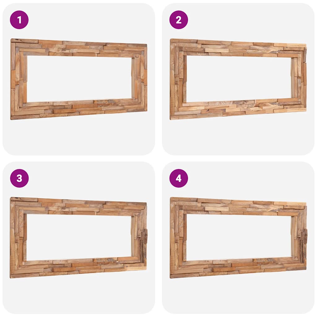 Dekorativer Spiegel Teak 120 x 60 cm Rechteckig