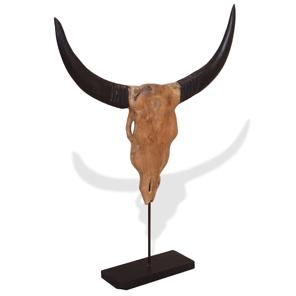 Bull head sculpture teak 66x15x88 cm