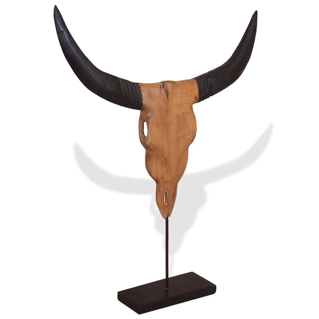 Bull head sculpture teak 66x15x88 cm
