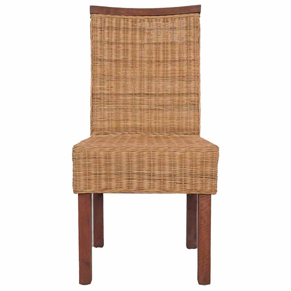 Esszimmerstühle 4 Stk. Braun Natur Rattan