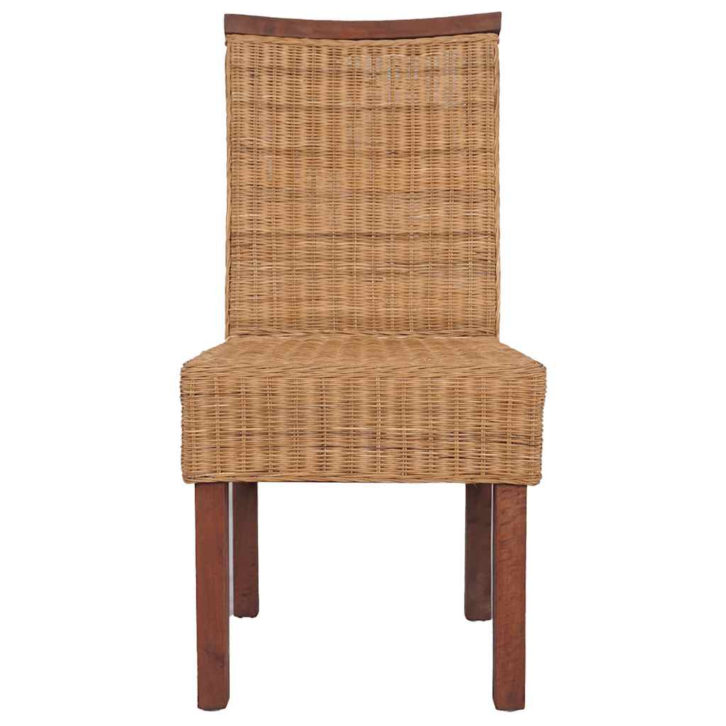Dining room chairs 6 pcs. Natural rattan brown