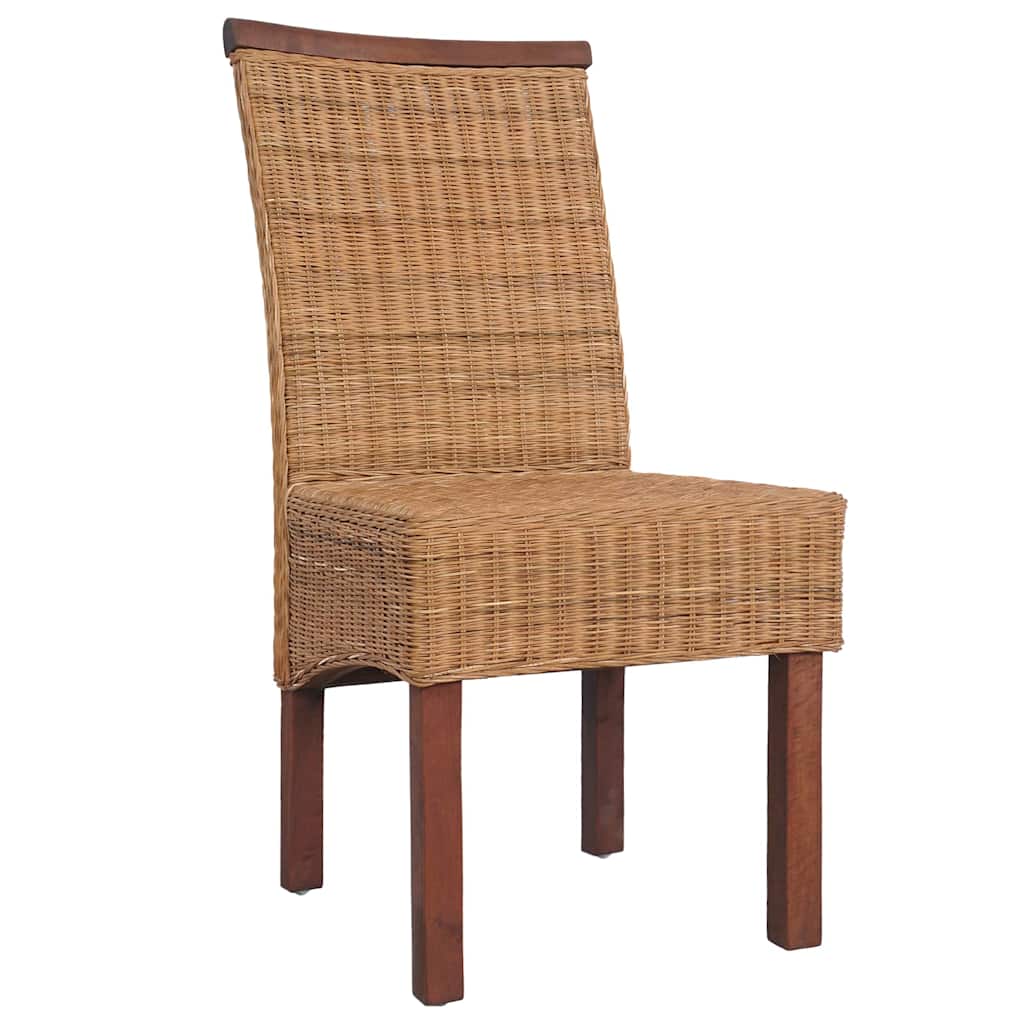 Dining room chairs 6 pcs. Natural rattan brown