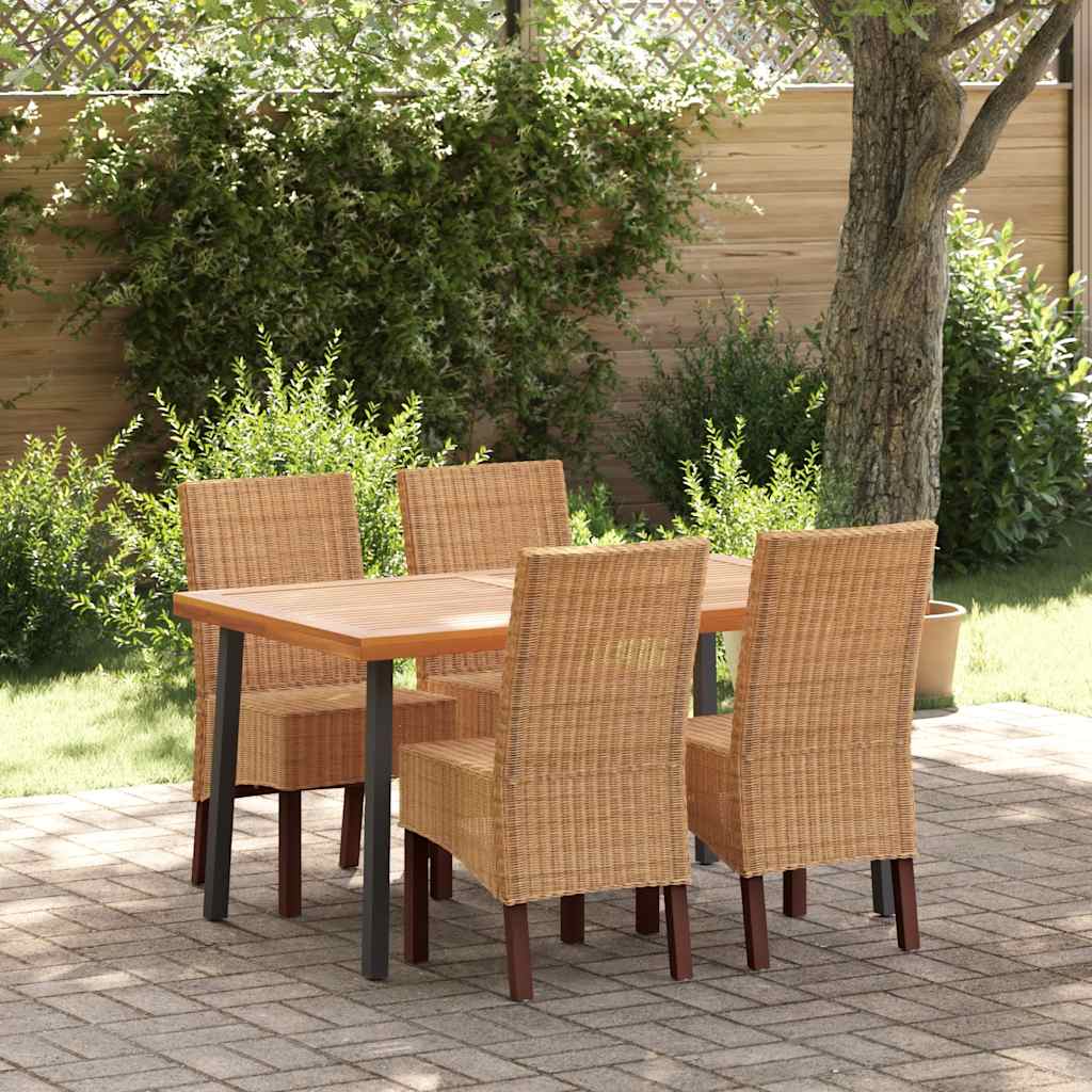 Esszimmerstühle 4 Stk. Braun Natur Rattan