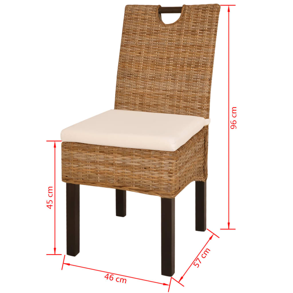 Dining chairs 6 pcs. Kubu rattan mango wood