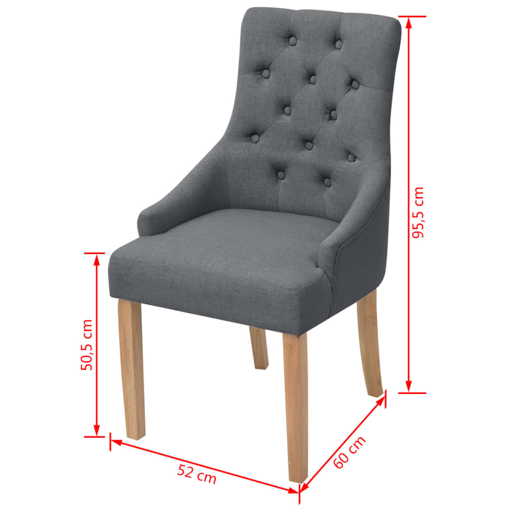 Dining chairs 6 pcs. Dark grey fabric