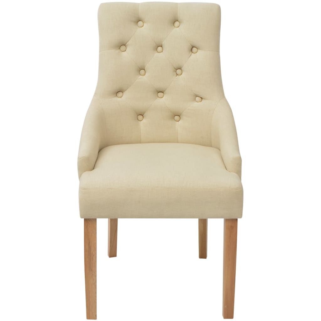 Dining chairs 6 pcs. Cream white fabric