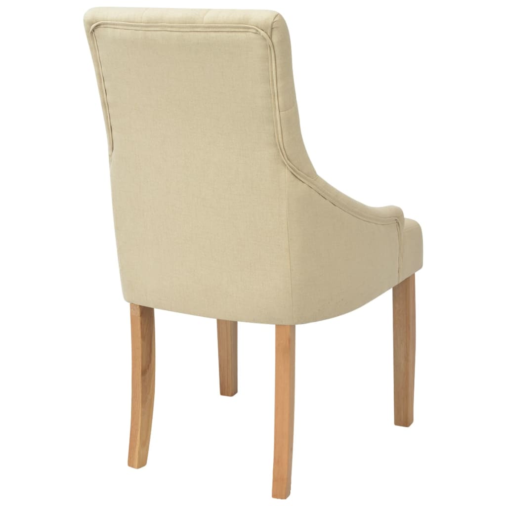 Dining chairs 6 pcs. Cream white fabric