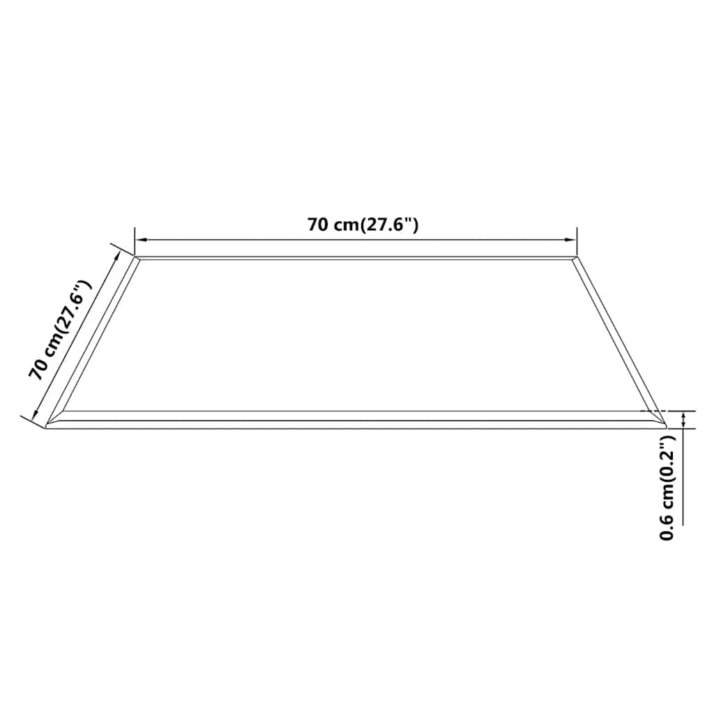Tischplatte aus gehärtetem Glas Quadratisch 700 x 700 mm