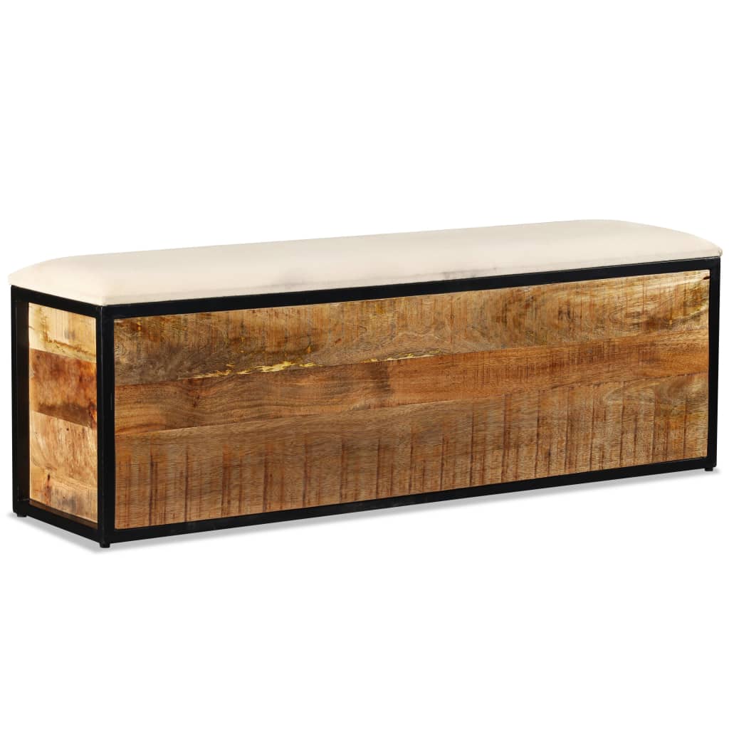 Storage bench with 3 drawers, solid mango wood, 120x30x40 cm