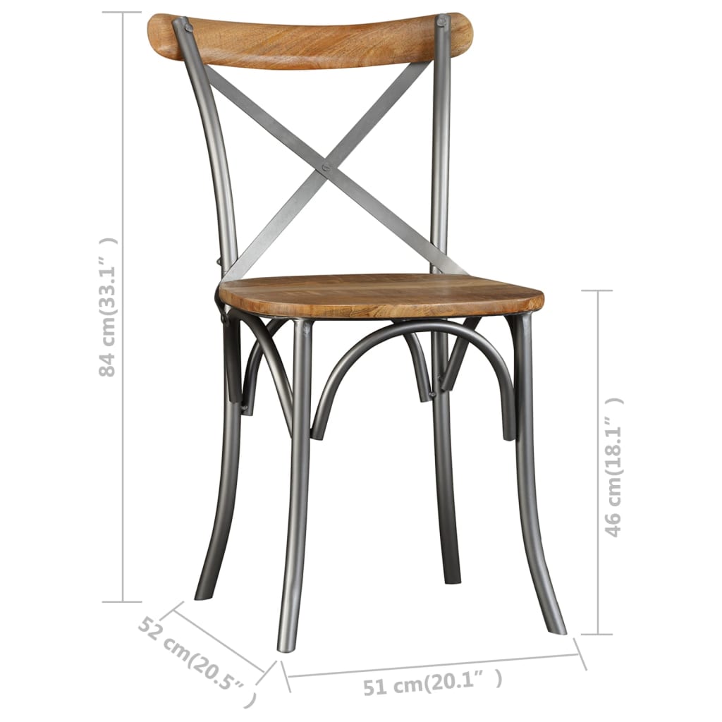Dining room chairs 2 pcs. Solid mango wood
