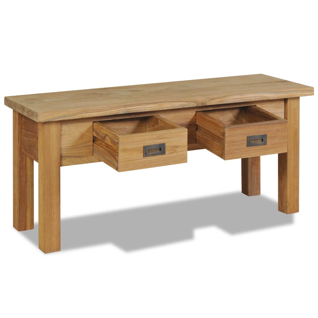 Hall bench solid teak 90 x 30 x 40 cm